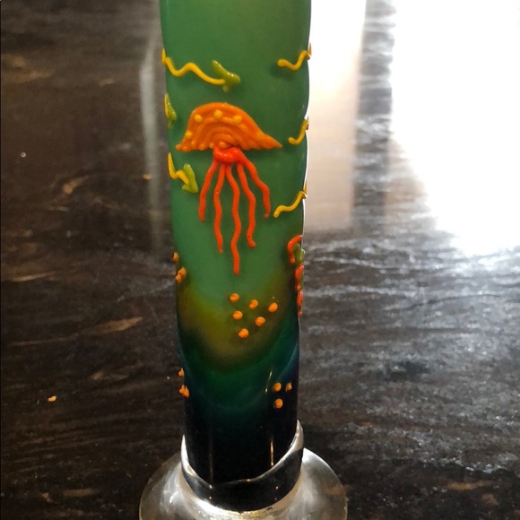 Vintage glass perfume bottle with stopper - Picture 4 of 5